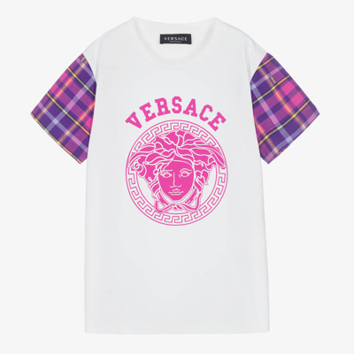 Shop Versace Teen Girls White Medusa T-shirt