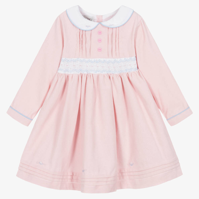Shop Beau Kid Girls Pink Smocked Corduroy Dress