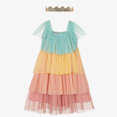 Shop Meri Meri Girls Rainbow Tulle Princess Costume In Pink
