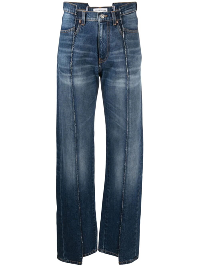Shop Victoria Beckham Deconstructed Slim Jean In Blue