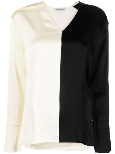 Shop Victoria Beckham Two-tone Tunic In Black  