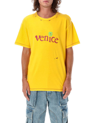 Shop Erl Venice Tshirt In Yellow