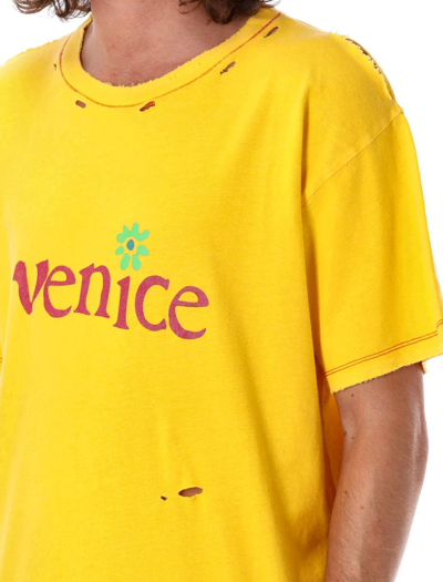 Shop Erl Venice Tshirt In Yellow