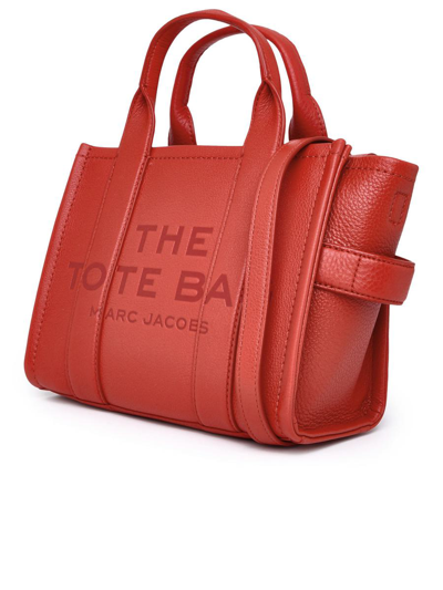 Shop Marc Jacobs Red Leather Small Tote Bag