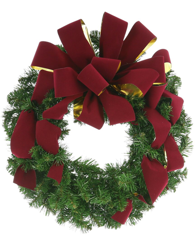 Creative Displays Holiday Wreath With Burgundy Bow In Burgundy