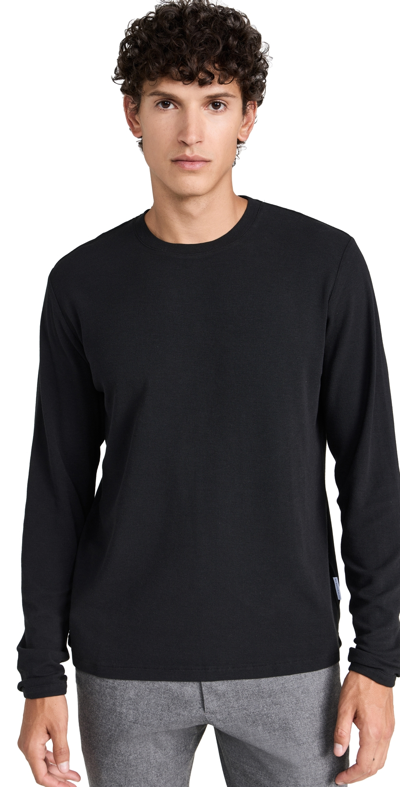 Shop Nn07 Clive Waffle Knit Tee Black