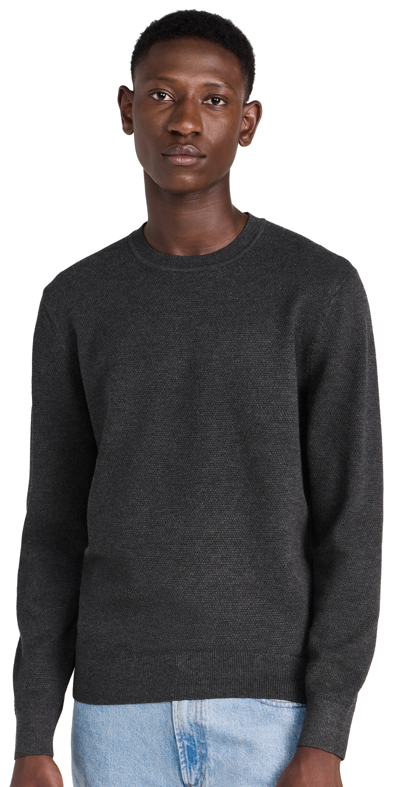 Shop Theory Datter Crew Pique Light Sweater Dark Grey Melange