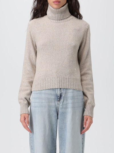 Shop Ami Alexandre Mattiussi Sweater Ami Paris Woman Color Beige