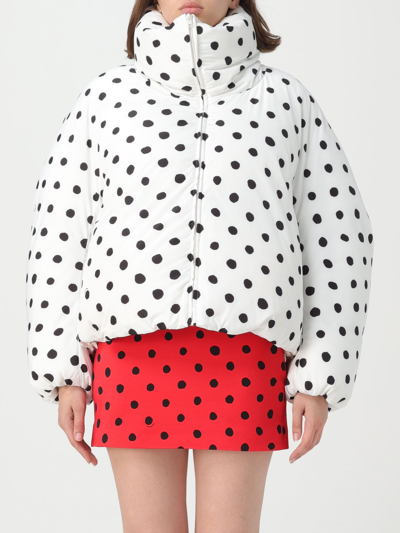 Shop Marni Jacket In Padded Nylon With Polka Dot Print In White