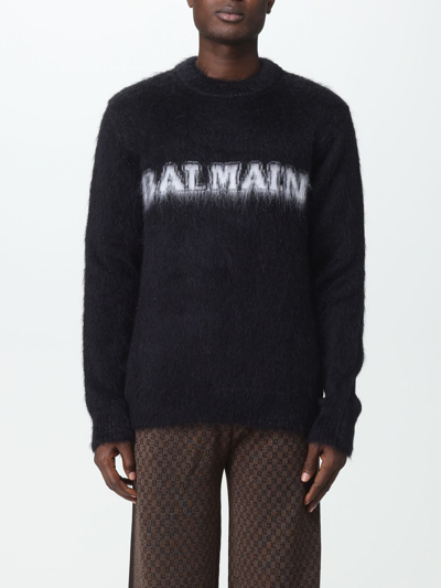 Shop Balmain Sweater In Mohair Wool In Black