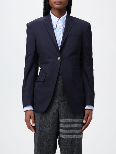 Shop Thom Browne Wool Blazer In Blue