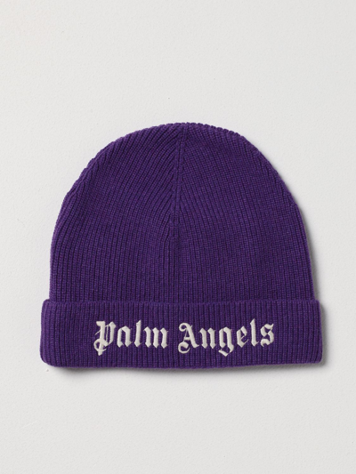 Shop Palm Angels Hat In Wool And Cashmere Blend In Violet