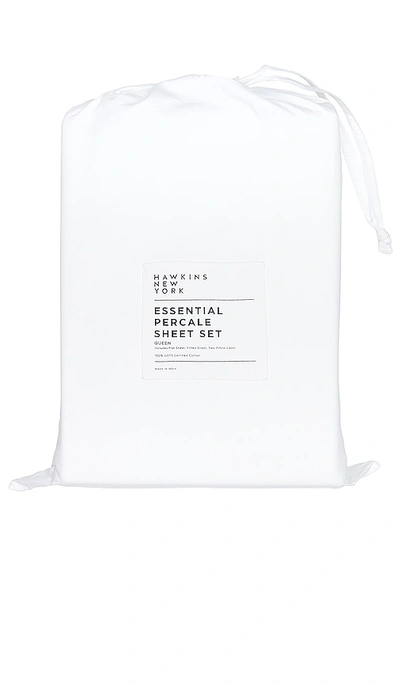 Shop Hawkins New York Essential Percale Bedding Queen Sheet Set In White