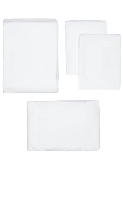 ESSENTIAL PERCALE BEDDING QUEEN SHEET SET – 白色