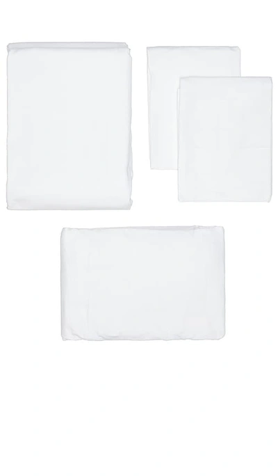 Hawkins New York Essential Percale Bedding Queen Sheet Set In White