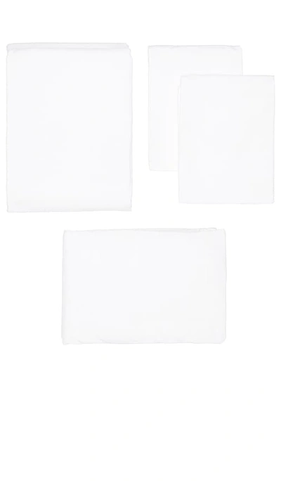 Hawkins New York Essential Percale Bedding King Sheet Set In White