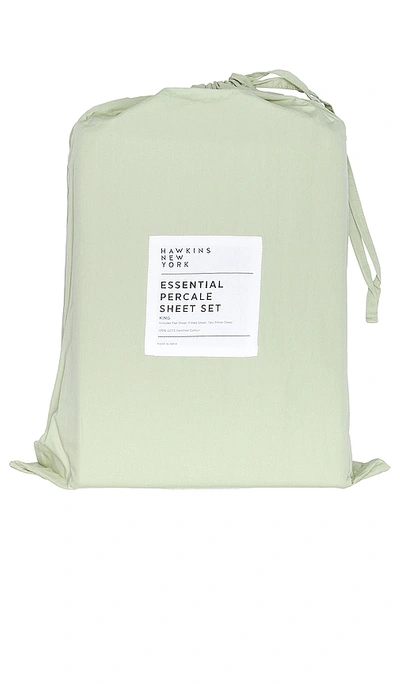 Shop Hawkins New York Essential Percale Bedding King Sheet Set In Sage