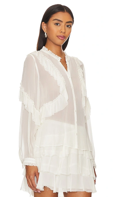 Shop Loveshackfancy Jelena Blouse In Antique White