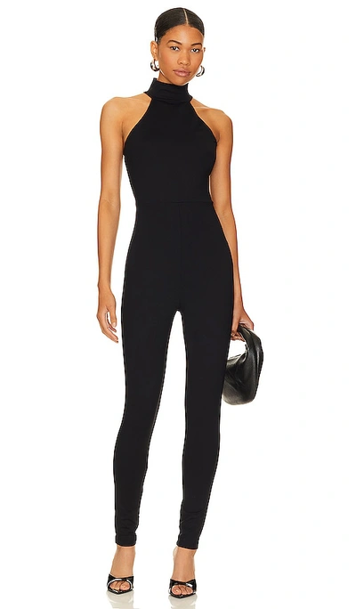 Shop Susana Monaco Mock Neck Jumpsuit In Black