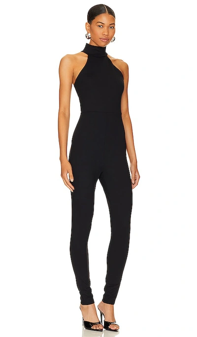 Susana Monaco Mock Neck Crop Jumpsuit In Black