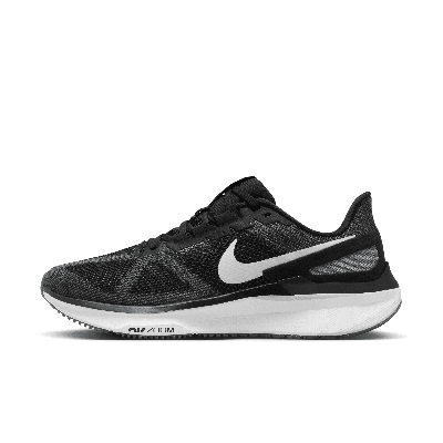 Shop Nike Men's Structure 25 Road Running Shoes In Black