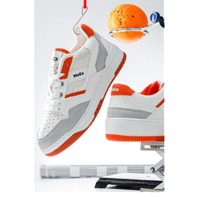 Shop Moea Gen2 Orange White And Suede Sneakers
