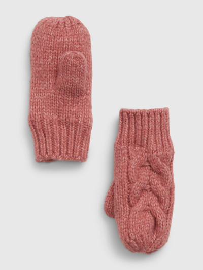 Shop Gap Toddler Recycled Cable-knit Mittens In Rosetta Pink