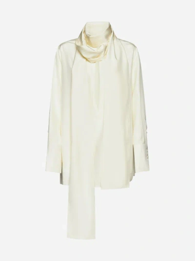 Givenchy Women Cream Silk Foulard Blouse In Cream
