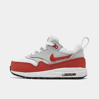 Shop Nike Kids' Toddler Air Max 1 Easyon Casual Shoes In Neutral Grey/university Red/white/black