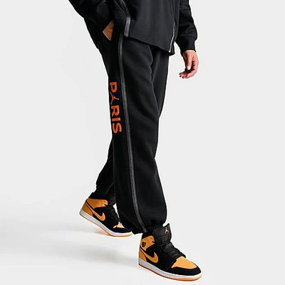 Shop Nike Jordan Men's Paris Saint-germain Hbr Fleece Jogger Pants In Black