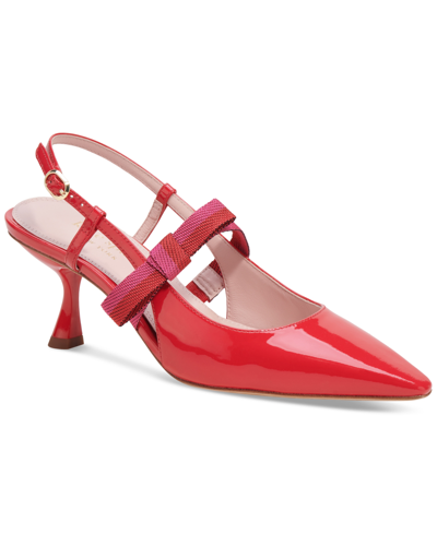 Shop Kate Spade Women's Maritza Pointed Slingback Pumps In Engine Red Multi Patent