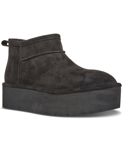 Shop Madden Girl Embracce Cozy Mini Platform Booties In Black
