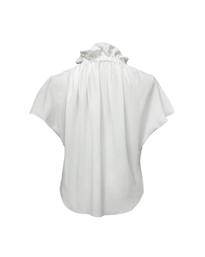 Edeline Lee Ruff Blouse Ivory In White