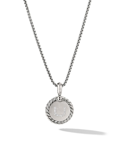 Shop David Yurman Women's Initial Charm With Pavé Diamonds In Initial U