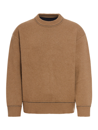 Shop Sacai S Cashmere Knit Pullover In Nude & Neutrals