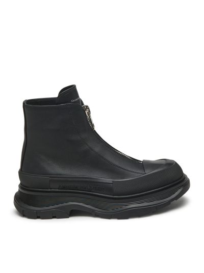 Shop Alexander Mcqueen Zip Tread Slick Ankle Boots For Women In Black