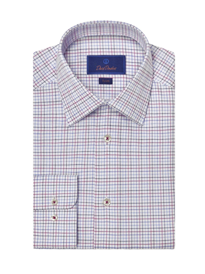 Shop David Donahue Men's Trim-fit Royal Oxford Dress Shirt In Blueberry