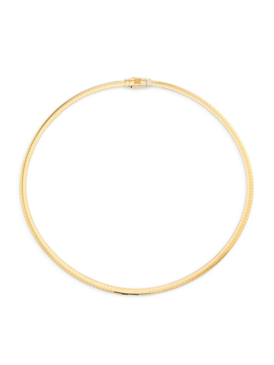 Shop Alberto Milani Women's Via Dante Omega 18k Two-tone Gold Reversible Necklace/16" In Silver Gold