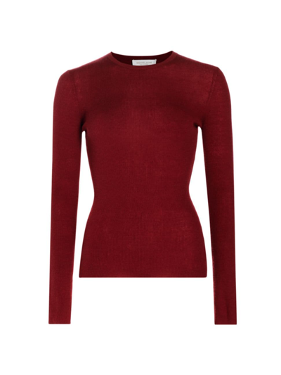 Shop Michael Kors Women's Hutton Ribbed Cashmere Sweater In Merlot