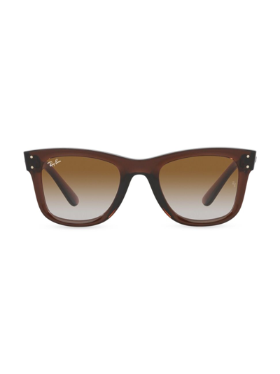 Shop Ray Ban Men's Rbr0502s Reverse 52mm Wayfarer Sunglasses In Transparent Brown