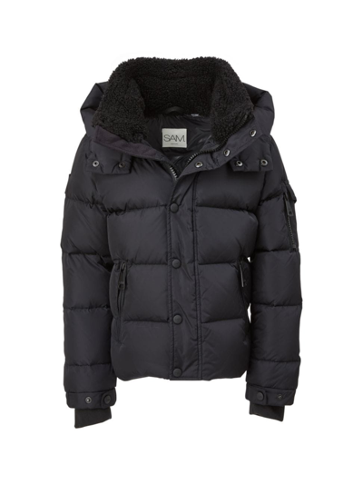 Shop Sam Little Boy's & Boy's Frontier Sherpa Down Jacket In Matte Black