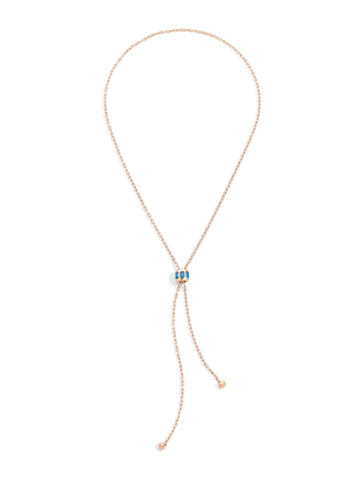 Shop Pomellato Women's Iconica 18k Rose Gold & London Blue Topaz Lariat Necklace
