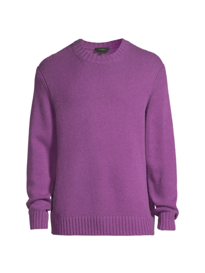 Shop Vince Men's Wool-cashmere Relaxed-fit Sweater In Purple Stone