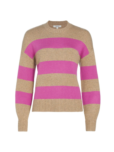 Shop Splendid Women's Ivy Wool-blend Crewneck Sweater In Magenta Stripe
