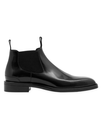 Shop Burberry Men's Leather Chelsea Boots In Black