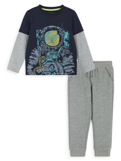 Shop Andy & Evan Baby Boy's, Little Boy's & Boy's Astronaut T-shirt & Pants Set In Navy