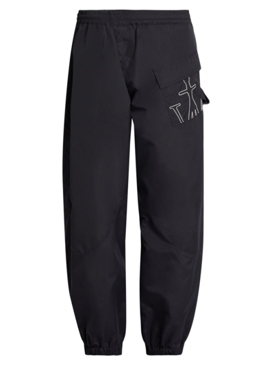 Shop Jw Anderson Men's Twisted Jogger Sweatpants In Black