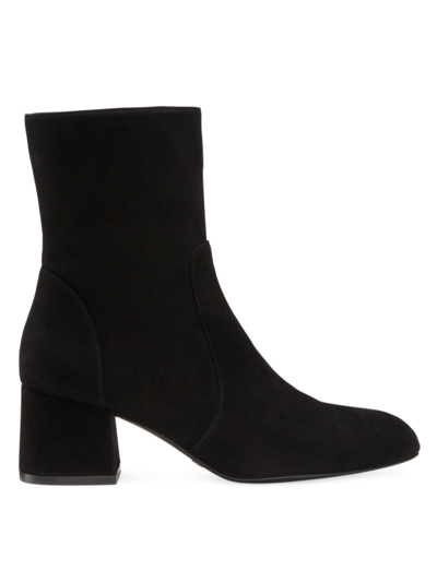Shop Stuart Weitzman Women's Flareblock 60mm Suede Ankle Boots In Black