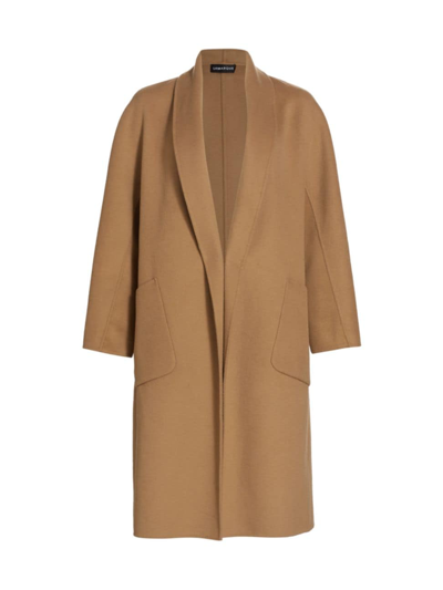 Shop Lamarque Women's Thara Open-front Wool-blend Coat In Camel