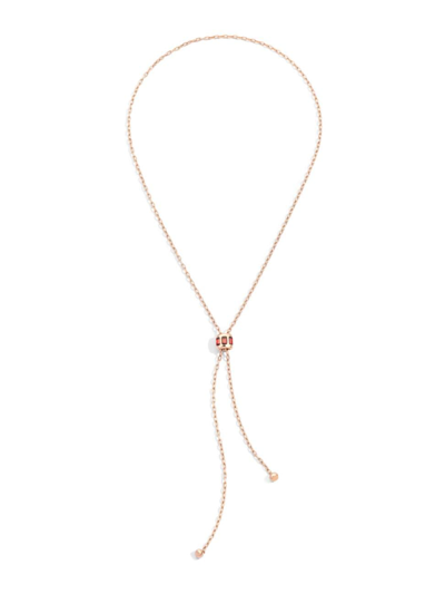 Shop Pomellato Women's Iconica 18k Rose Gold & Garnet Lariat Necklace
